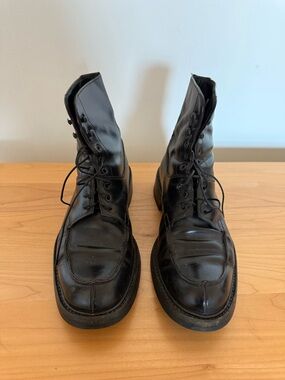 PRADA Men's Black Leather Lace Up Boots.